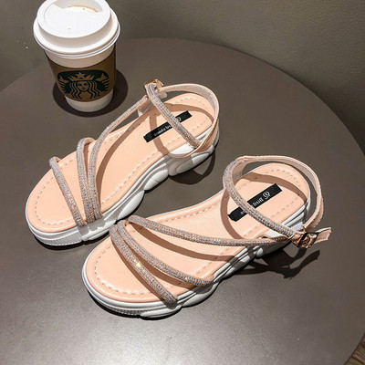 Alkalmi női szandál három színben díszítő kövekkel