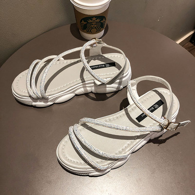 Alkalmi női szandál három színben díszítő kövekkel