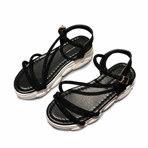 Alkalmi női szandál három színben díszítő kövekkel