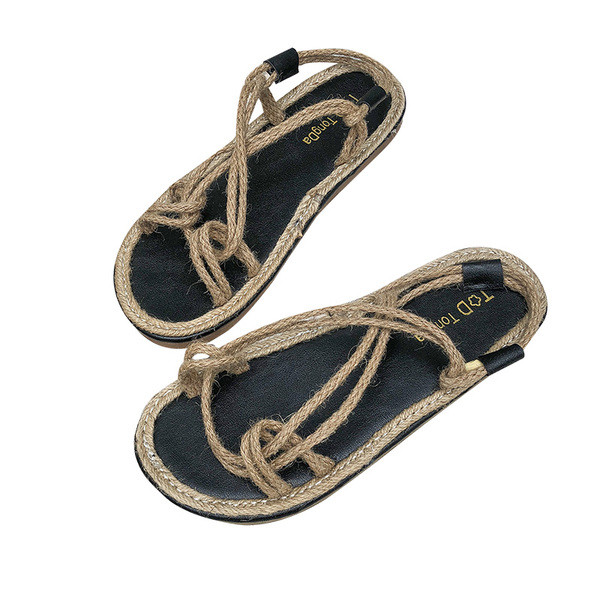 Alkalmi női szandál lapos talppal, két színben