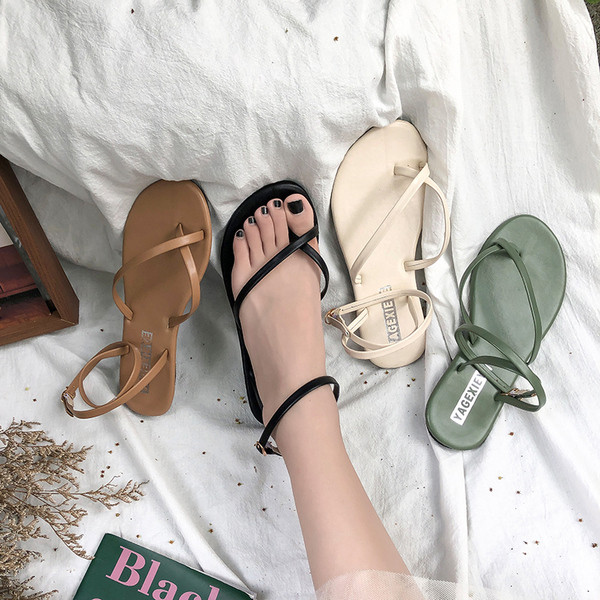 Női alkalmi szandál négy színű eco bőrből