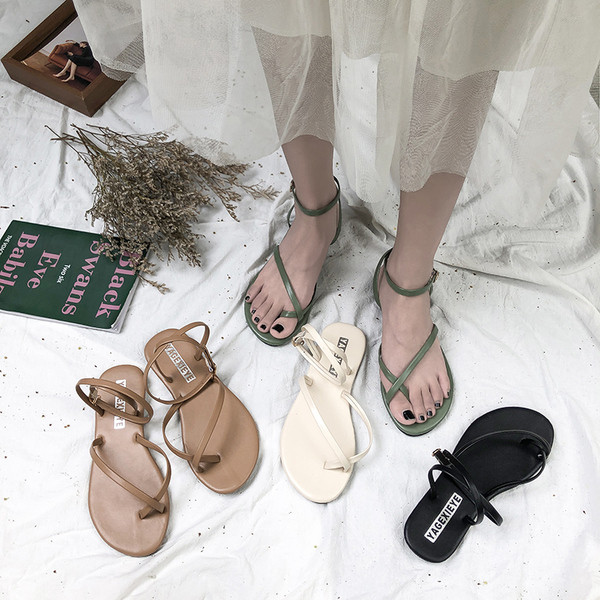 Női alkalmi szandál négy színű eco bőrből