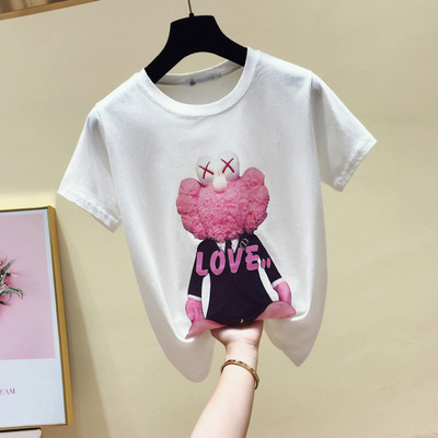 Tricou de dama modern cu aplicatie si decolteu O