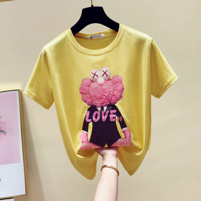 Tricou de dama modern cu aplicatie si decolteu O