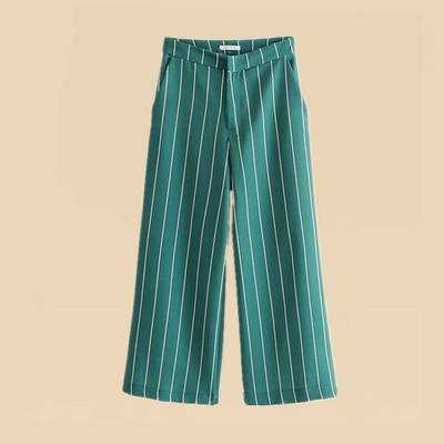 Модерен дамски панталон в зелен цвят