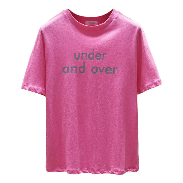 Tricou casual dama cu inscriptie in mai multe culori si decolteu O