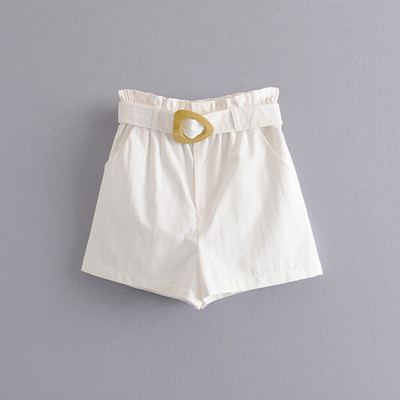 Pantaloni scurți casual de damă cu curea