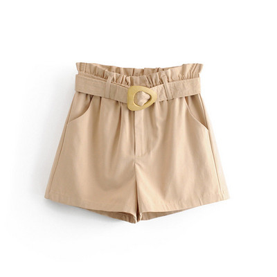 Pantaloni scurți casual de damă cu curea