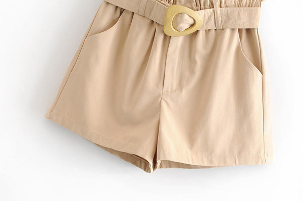 Pantaloni scurți casual de damă cu curea