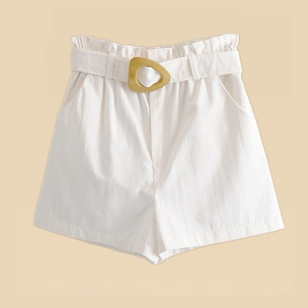 Pantaloni scurți casual de damă cu curea