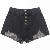 Modern női rövidnadrág kék és fekete színben