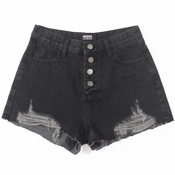 Modern női rövidnadrág kék és fekete színben