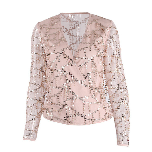 Stílusos női ing flitterekkel, két színben