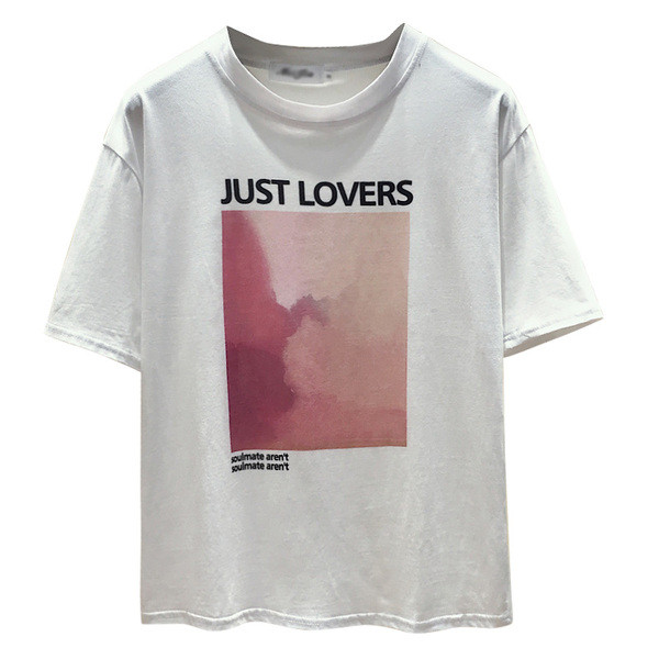 Modern női póló felirattal és applikációval négy színben