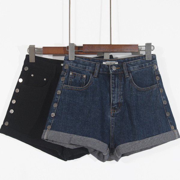 Női alkalmi rövidnadrág fekete és kék színben