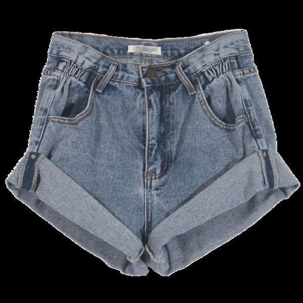 Alkalmi női rövidnadrág kék színben, zsebekkel