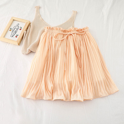 Fusta de dama moderna plisata in trei culori