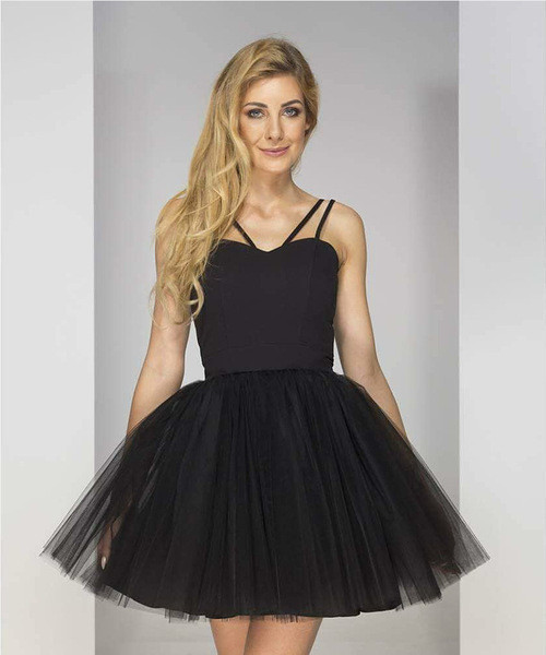 Rochie moderna de dama cu tul si bretele subtiri in mai multe culori