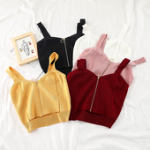 Top scurt de dama cu element de fermoar in mai multe culori