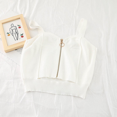 Top scurt de dama cu element de fermoar in mai multe culori