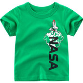 Gyerek póló fiúknak zöld színben, rátéttel