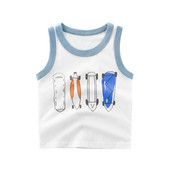 Gyermek napi mellény fiúknak fehérben, rátéttel