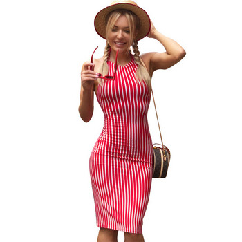 Stílusos női ruha csupasz háttal és piros nyakkendővel