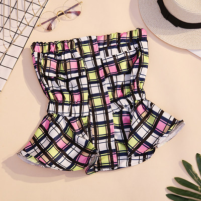 Stílusos női melltartó két színben, színes nyomattal