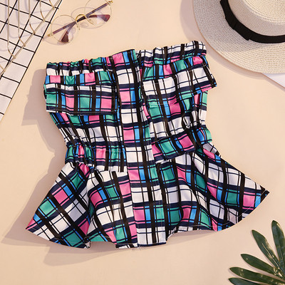 Stílusos női melltartó két színben, színes nyomattal