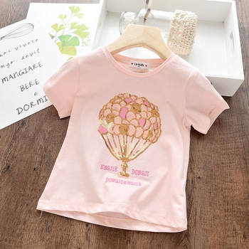 Детска тениска в розов и бял цвят
