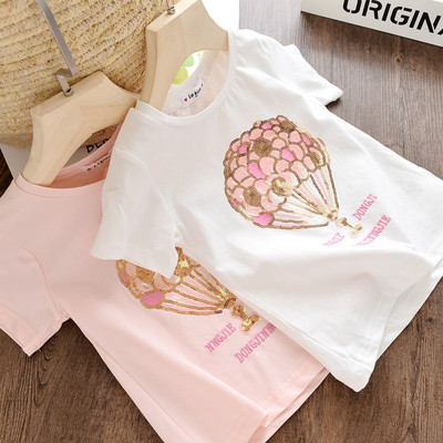 Παιδικό μπλουζάκι σε ροζ και λευκό χρώμα