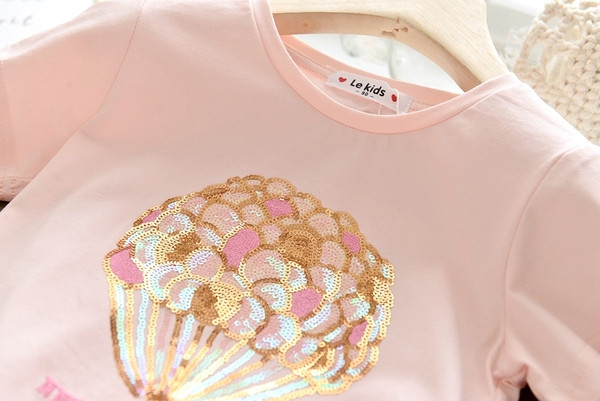 Gyerek póló rózsaszín és fehér színben