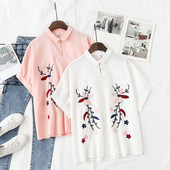 Két színben hímzéssel ellátott női ing