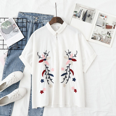 Két színben hímzéssel ellátott női ing