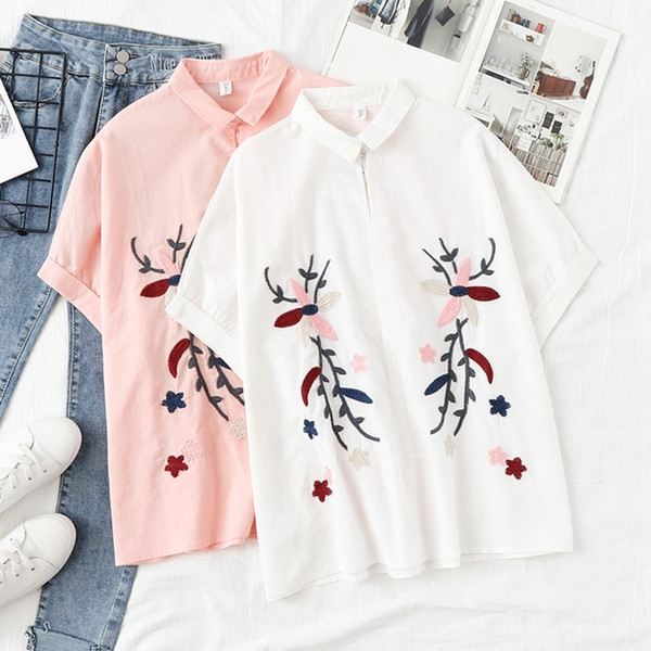 Két színben hímzéssel ellátott női ing