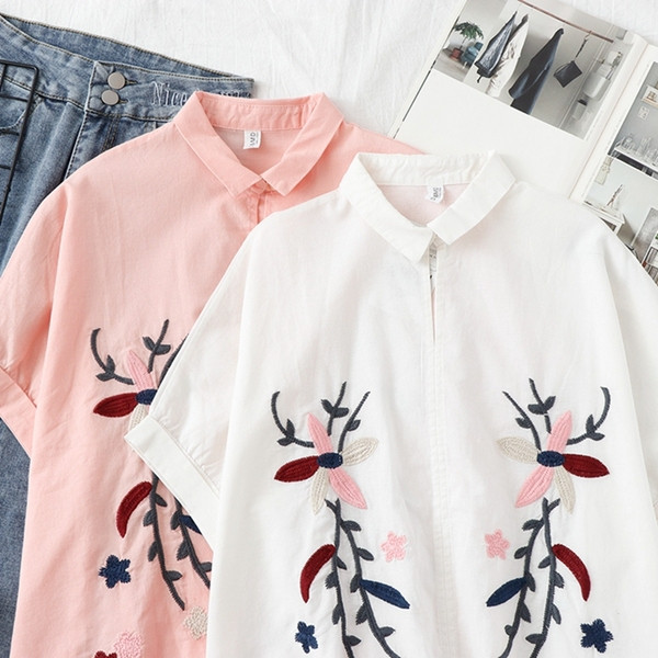 Két színben hímzéssel ellátott női ing