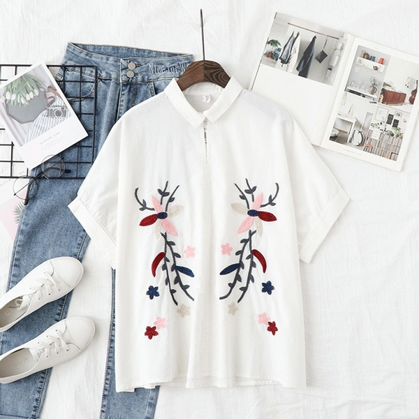 Két színben hímzéssel ellátott női ing