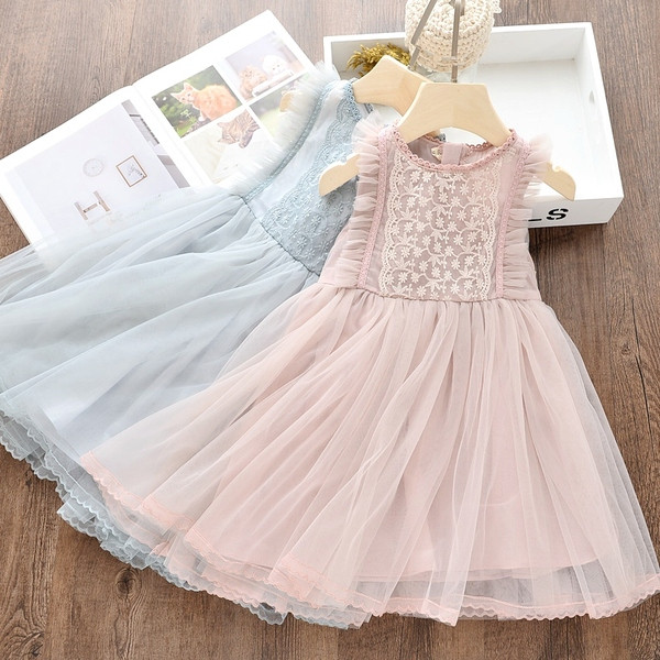 Rochie eleganta pentru copii in roz si albastru