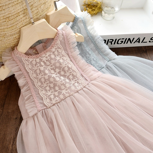 Rochie eleganta pentru copii in roz si albastru