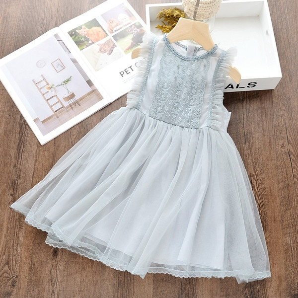 Rochie eleganta pentru copii in roz si albastru