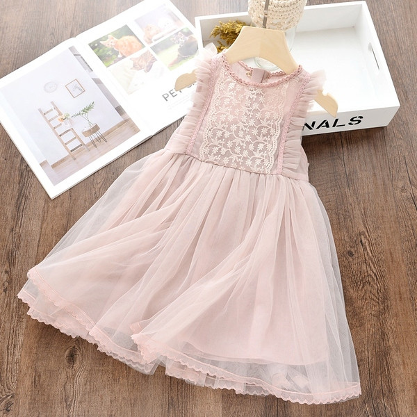 Rochie eleganta pentru copii in roz si albastru