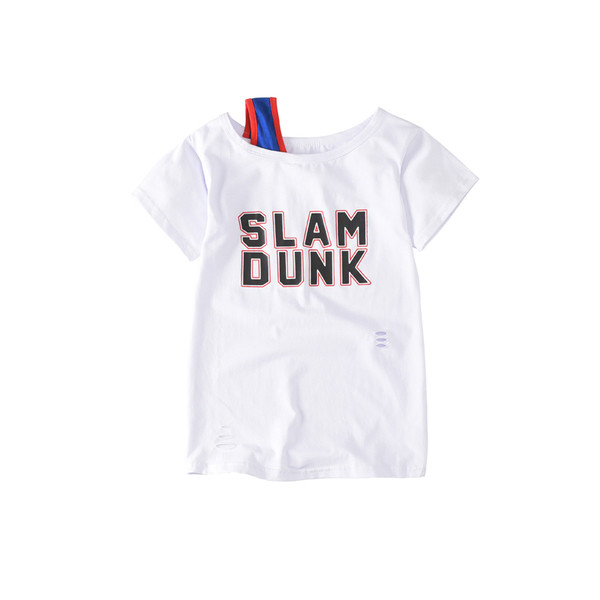 Fehér színű modern gyerektunika felirattal