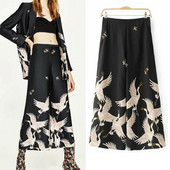 Pantaloni eleganti de dama cu aplicatii colorate