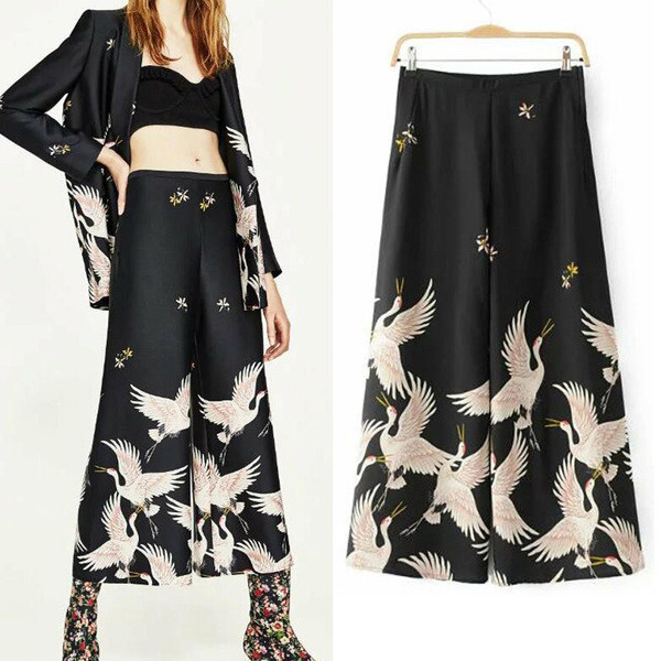 Pantaloni eleganti de dama cu aplicatii colorate