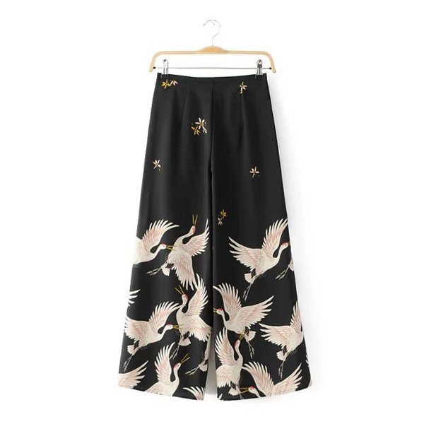 Pantaloni eleganti de dama cu aplicatii colorate