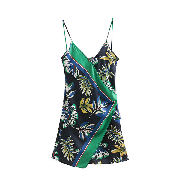 Virágmintás női szatén ruha