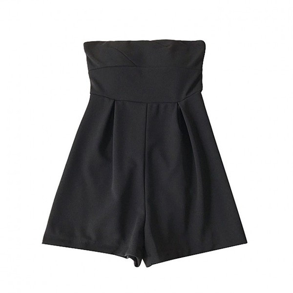 Salopeta de dama eleganta fara bretele de culoare neagra