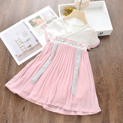 Rochie casual pentru copii pentru fete in albastru si roz