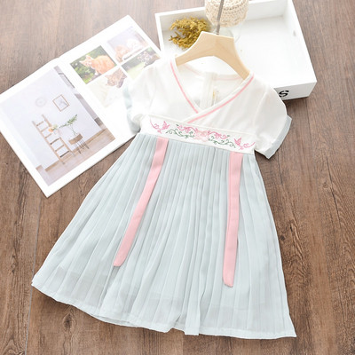 Rochie casual pentru copii pentru fete in albastru si roz