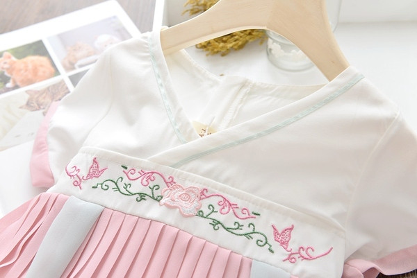 Rochie casual pentru copii pentru fete in albastru si roz